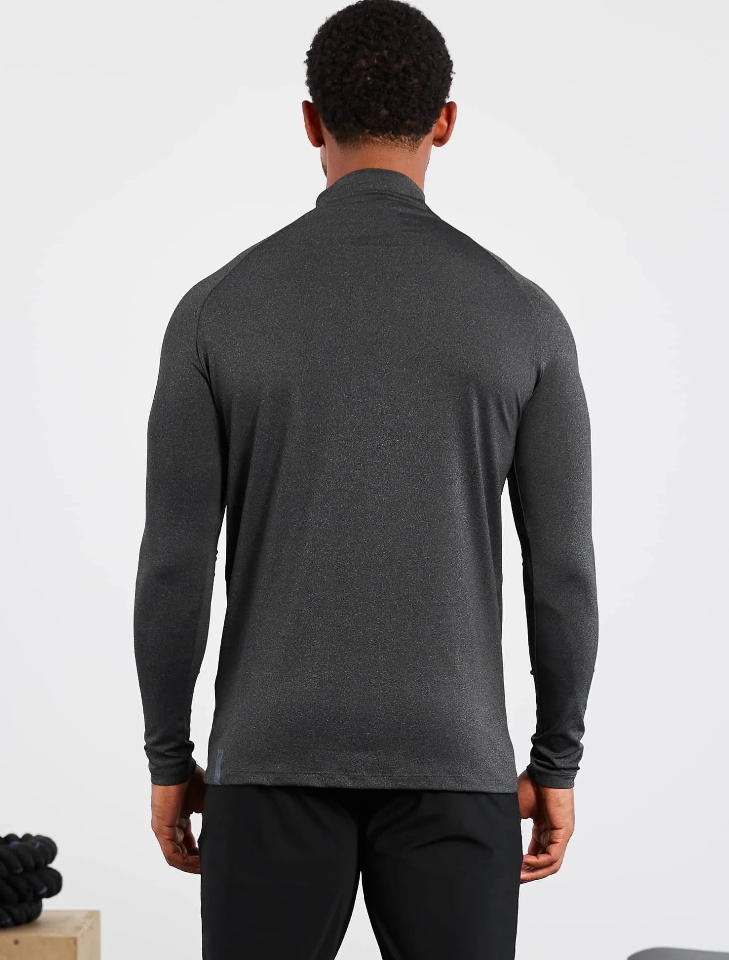Hybrid Everyday 1/4 Zip Black Marl