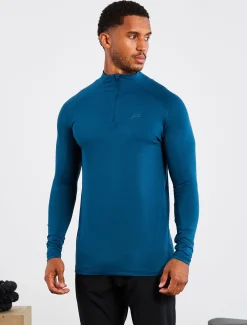 Hybrid Everyday 1/4 Zip Blue Marl