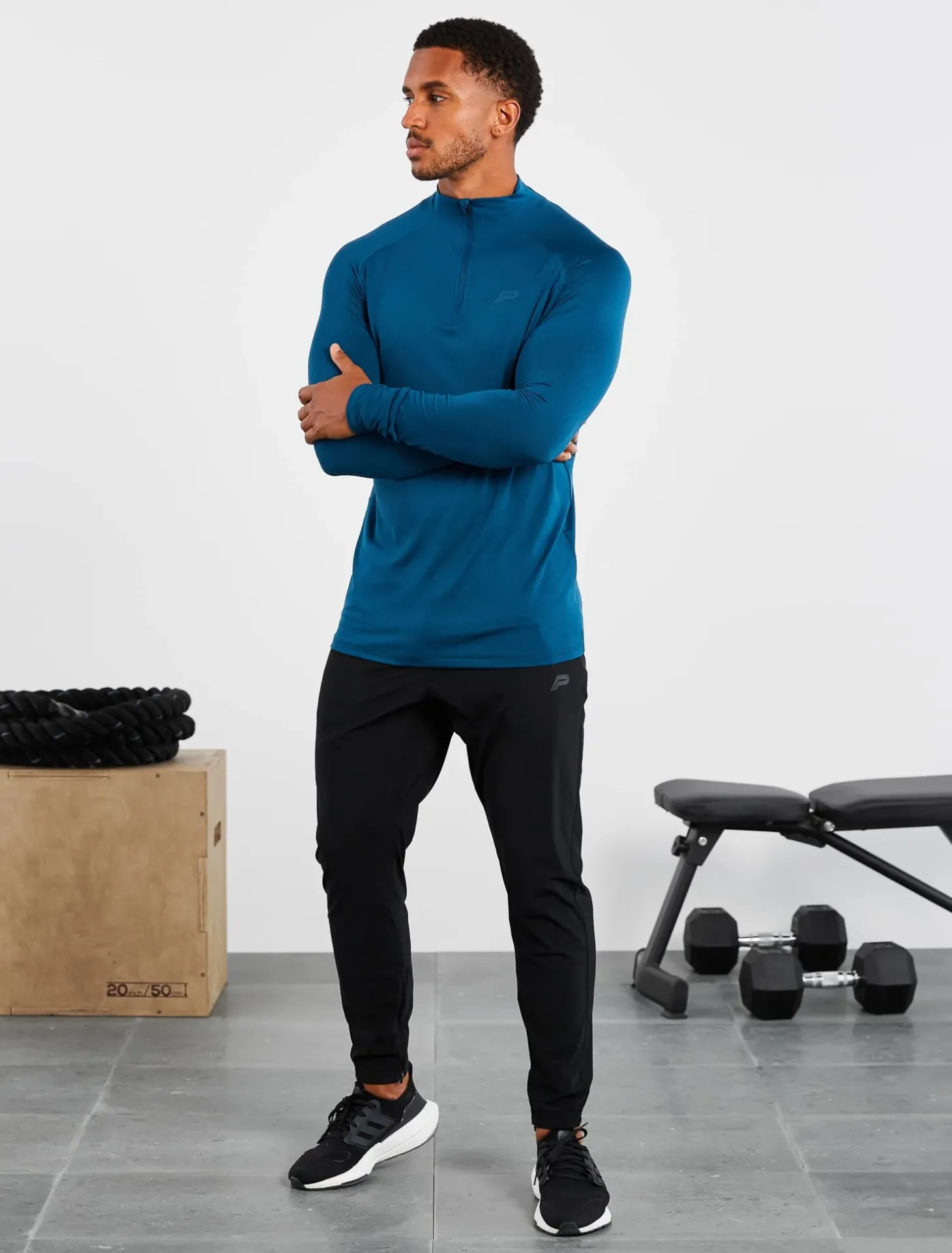 Hybrid Everyday 1/4 Zip Blue Marl