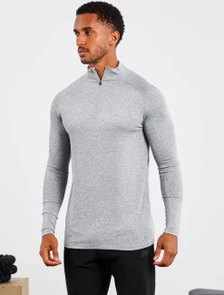 Hybrid Everyday 1/4 Zip Grey Marl