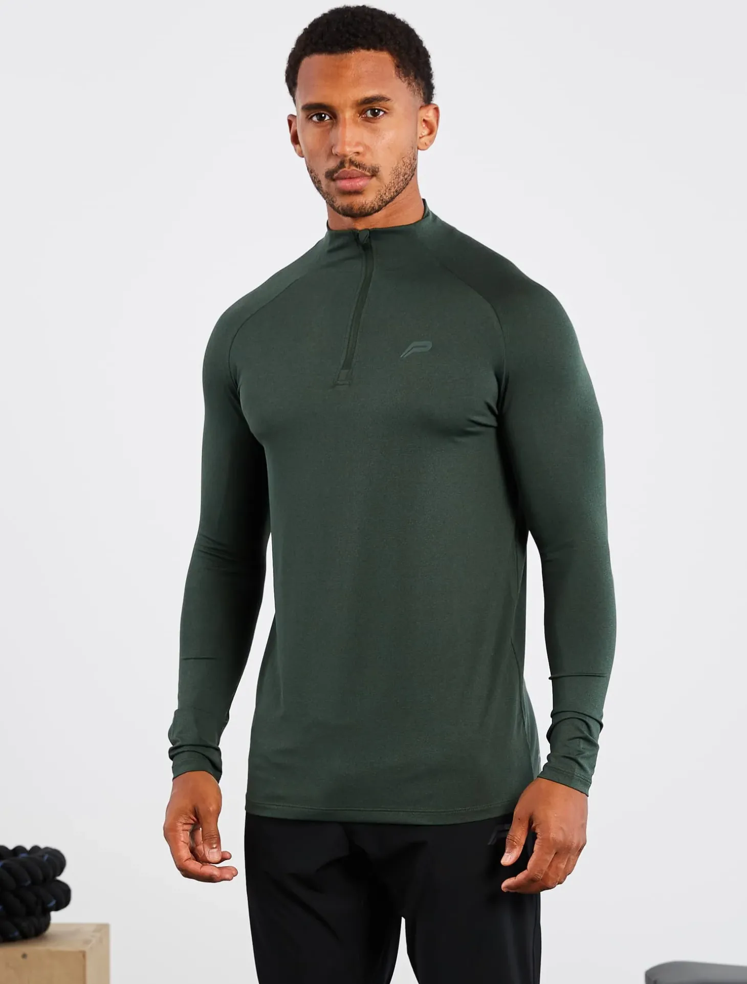 Hybrid Everyday 1/4 Zip Olive Marl
