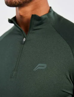Hybrid Everyday 1/4 Zip Olive Marl