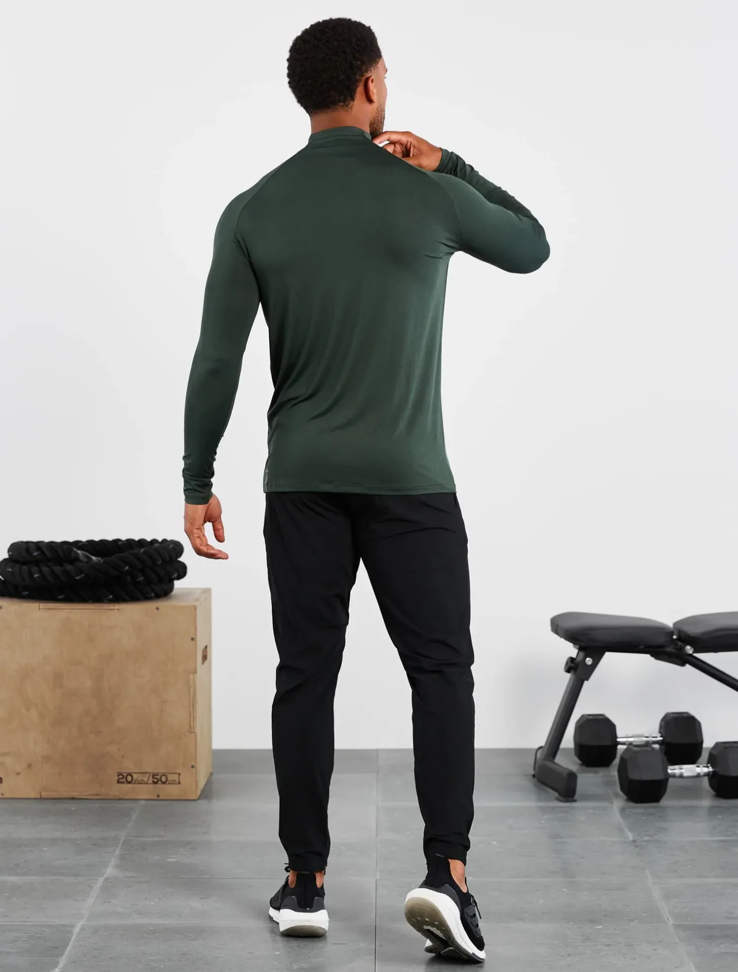 Hybrid Everyday 1/4 Zip Olive Marl