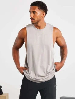 Icon Drop Arm Tank Chalk Grey