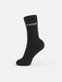 Jacquard Crew Socks Black (Unisex)
