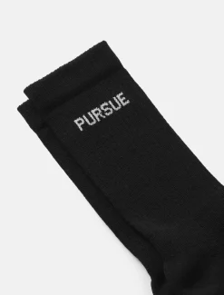 Jacquard Crew Socks Black (Unisex)