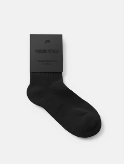 Jacquard Quarter Socks Black (Unisex)