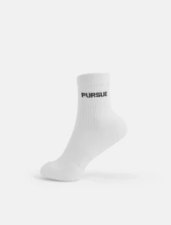 Jacquard Quarter Socks White (Unisex)