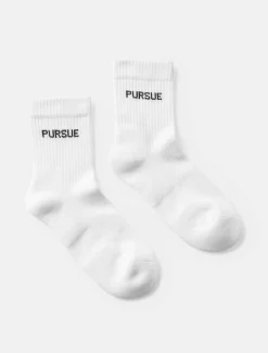 Jacquard Quarter Socks White (Unisex)
