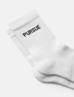 Jacquard Quarter Socks White (Unisex)