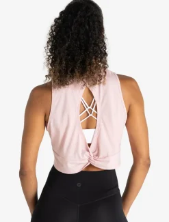 Knot Back Crop Tank Afterglow Pink