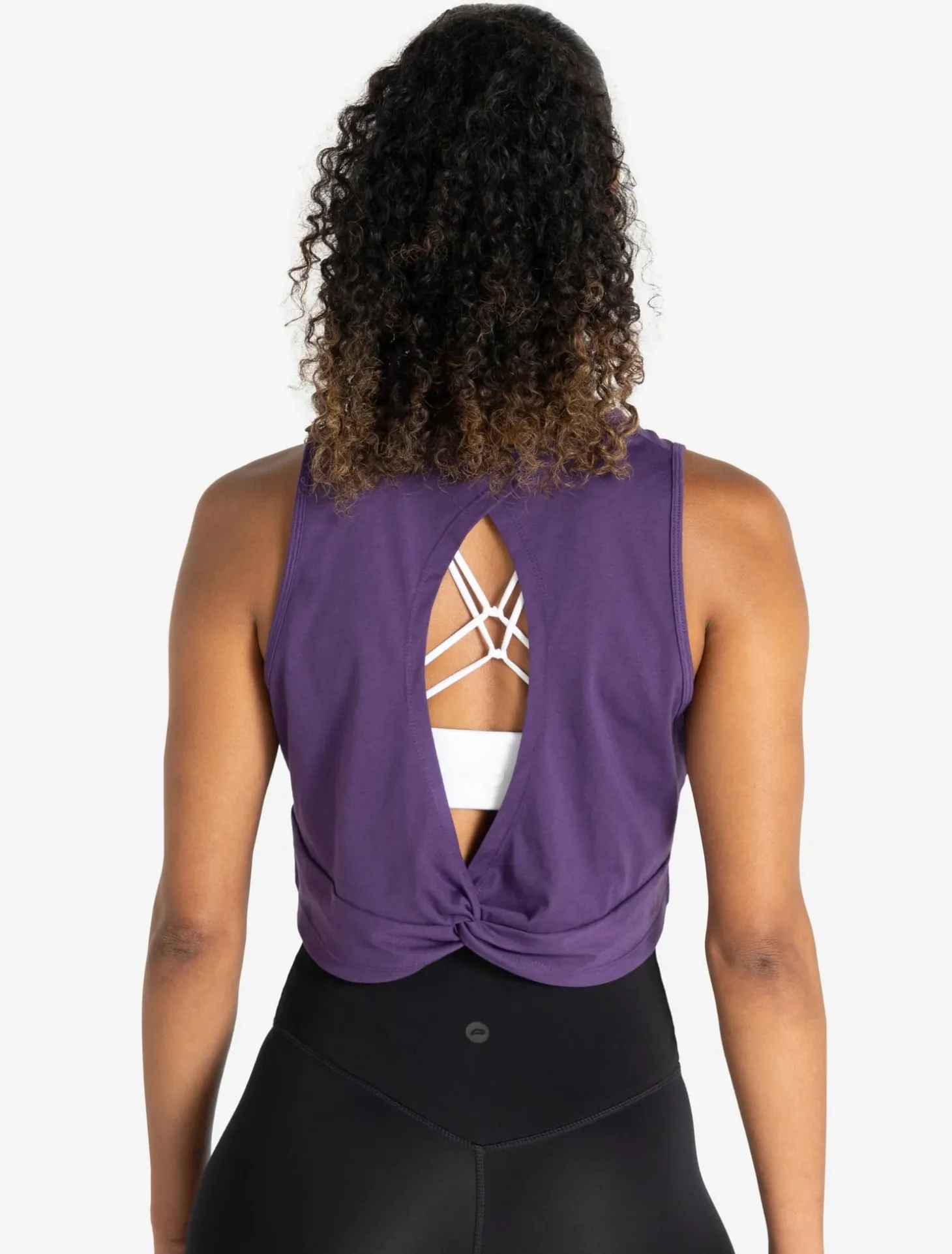 Knot Back Crop Tank Purple Berry
