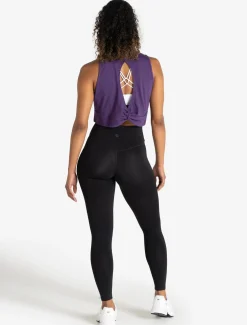 Knot Back Crop Tank Purple Berry