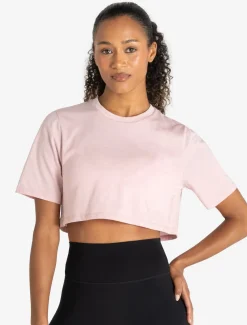 Knot Back Crop T-Shirt Afterglow Pink