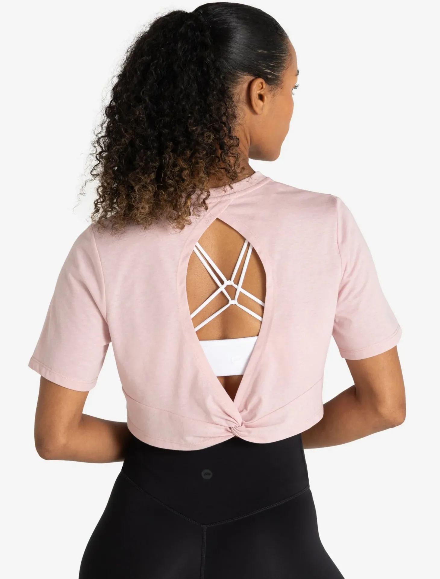 Knot Back Crop T-Shirt Afterglow Pink