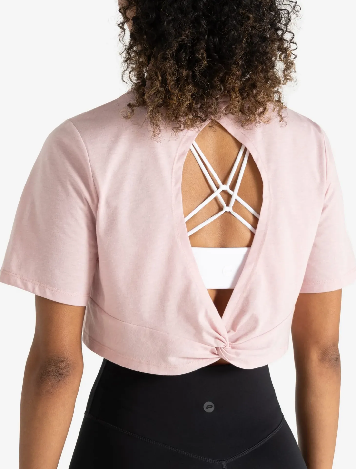 Knot Back Crop T-Shirt Afterglow Pink