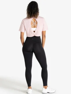 Knot Back Crop T-Shirt Afterglow Pink