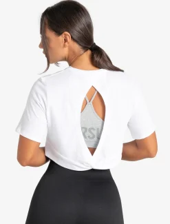 Knot Back Crop T-Shirt White