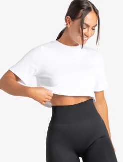 Knot Back Crop T-Shirt White