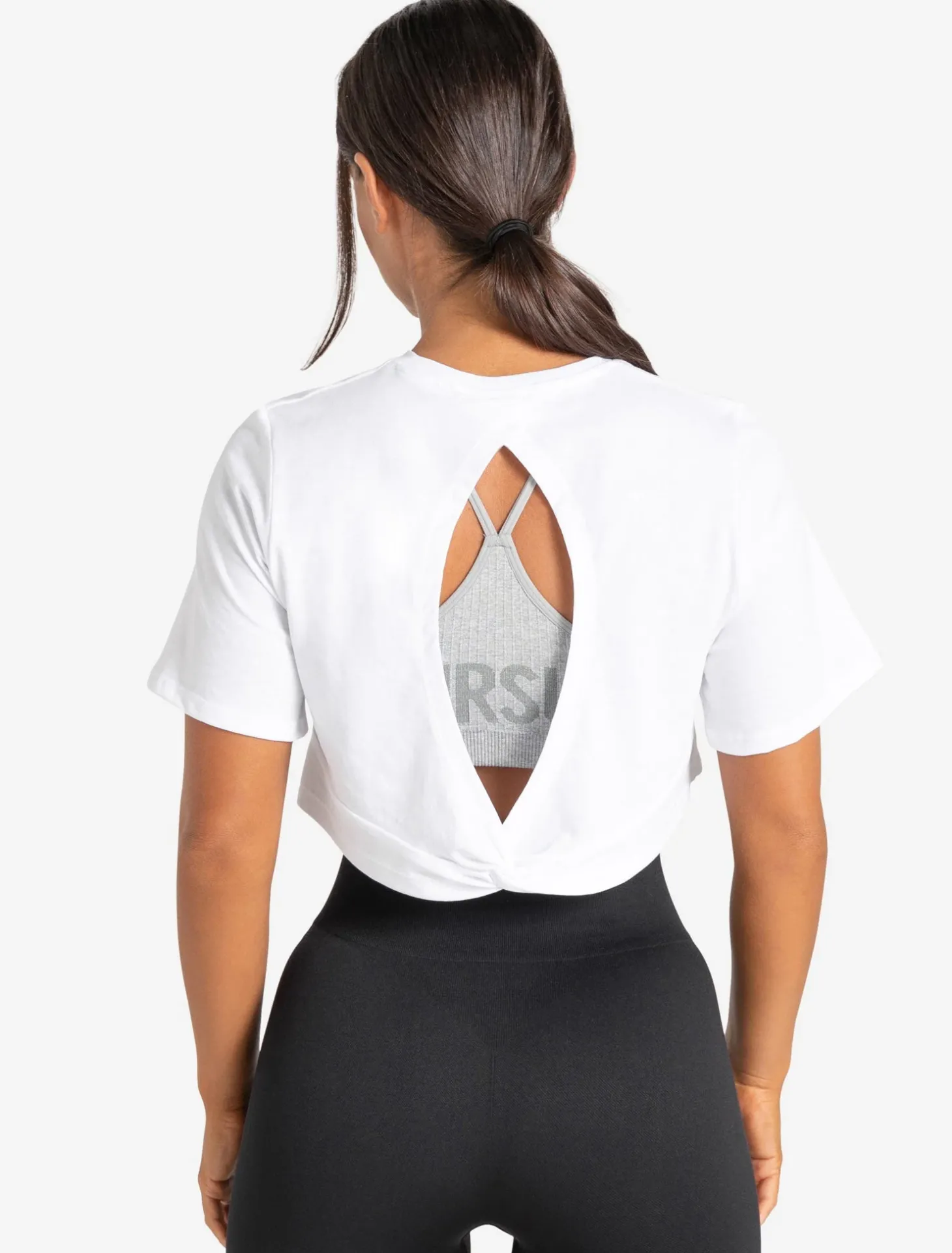 Knot Back Crop T-Shirt White