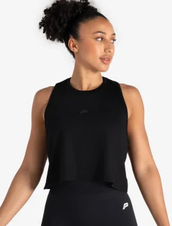 Lightweight Crop Gym Tank Black