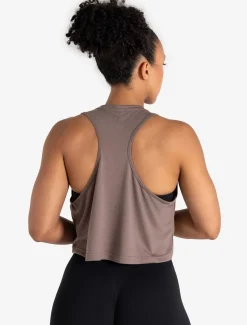 Lightweight Crop Gym Tank Neutral Brown