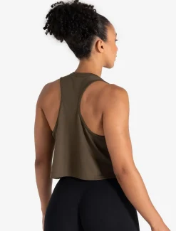Lightweight Crop Gym Tank Olive
