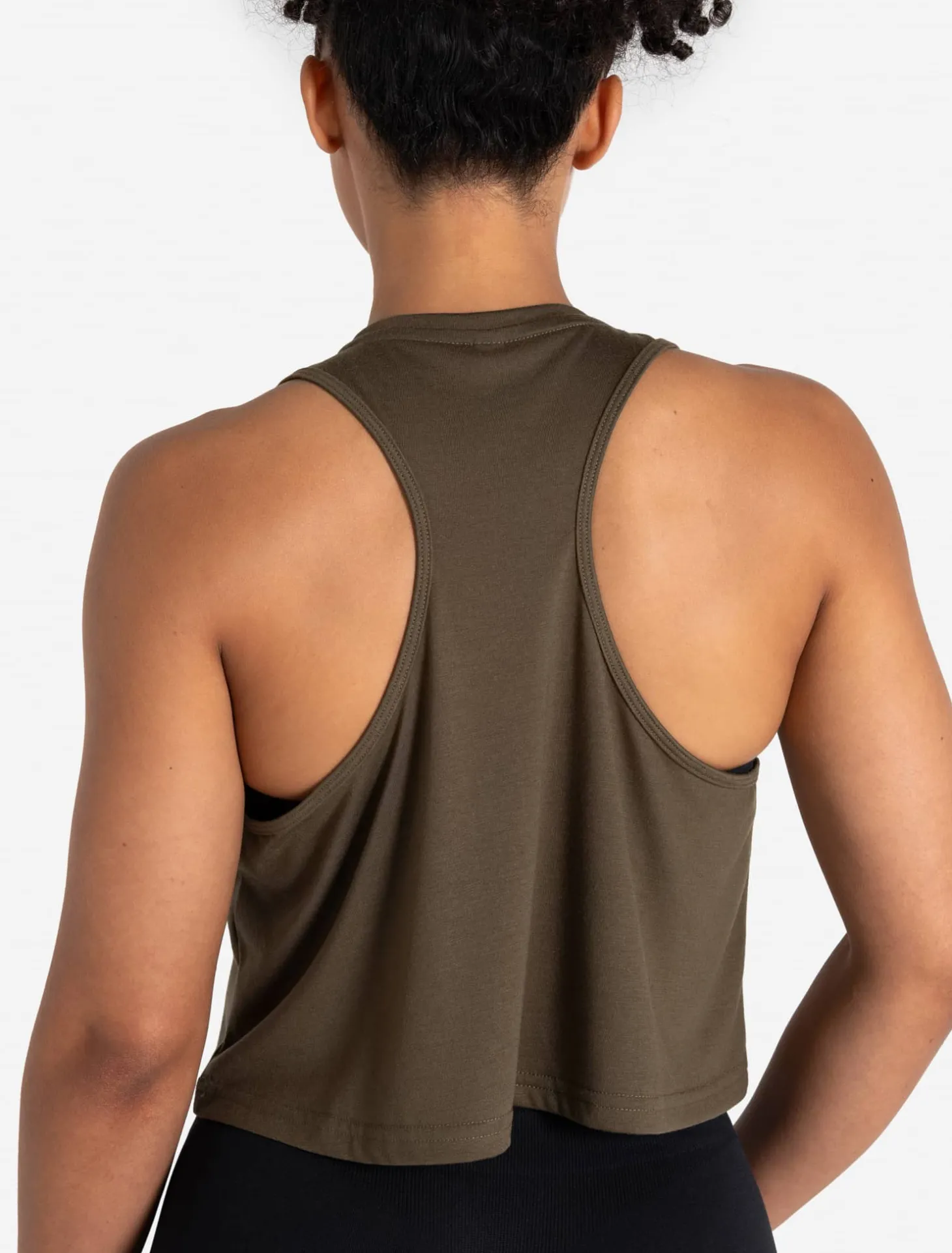 Lightweight Crop Gym Tank Olive