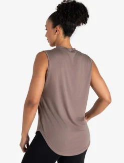 Lightweight Oversized Gym Tank Neutral Brown