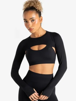 Long Sleeve Shrug Black