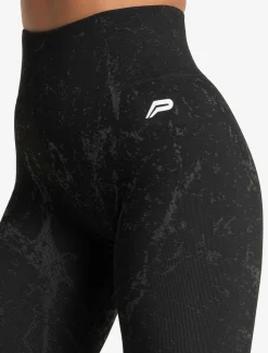 Marble Seamless Leggings Black