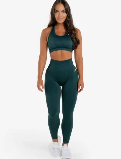 Marble Seamless Leggings Dark Emerald Green