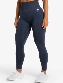 Marble Seamless Leggings Navy