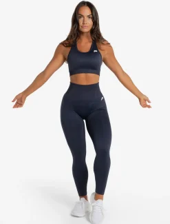 Marble Seamless Leggings Navy