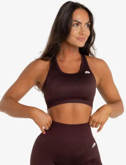 Marble Seamless Sports Bra Black Cherry