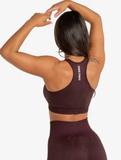 Marble Seamless Sports Bra Black Cherry