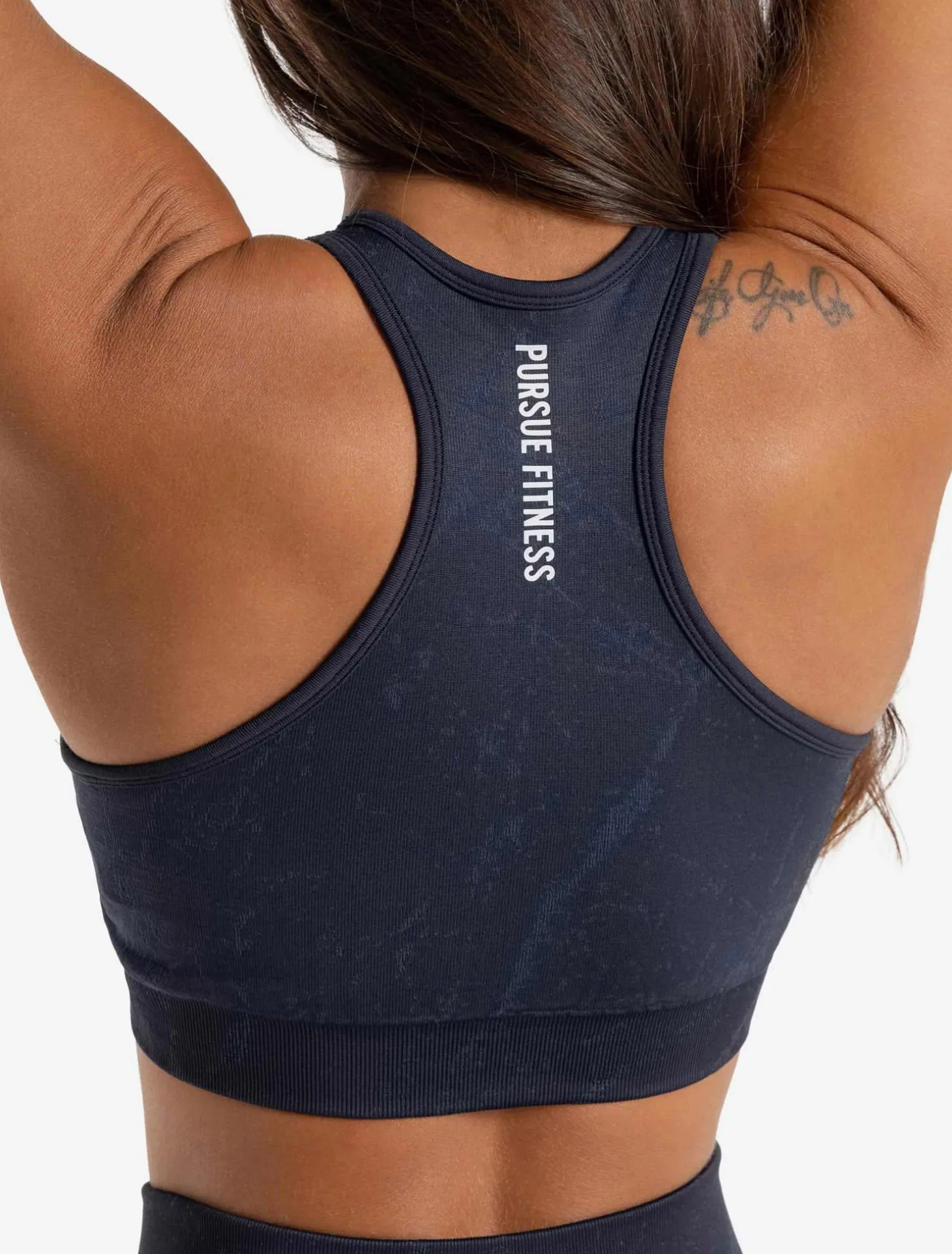 Marble Seamless Sports Bra Navy