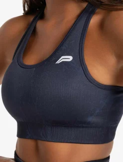 Marble Seamless Sports Bra Navy