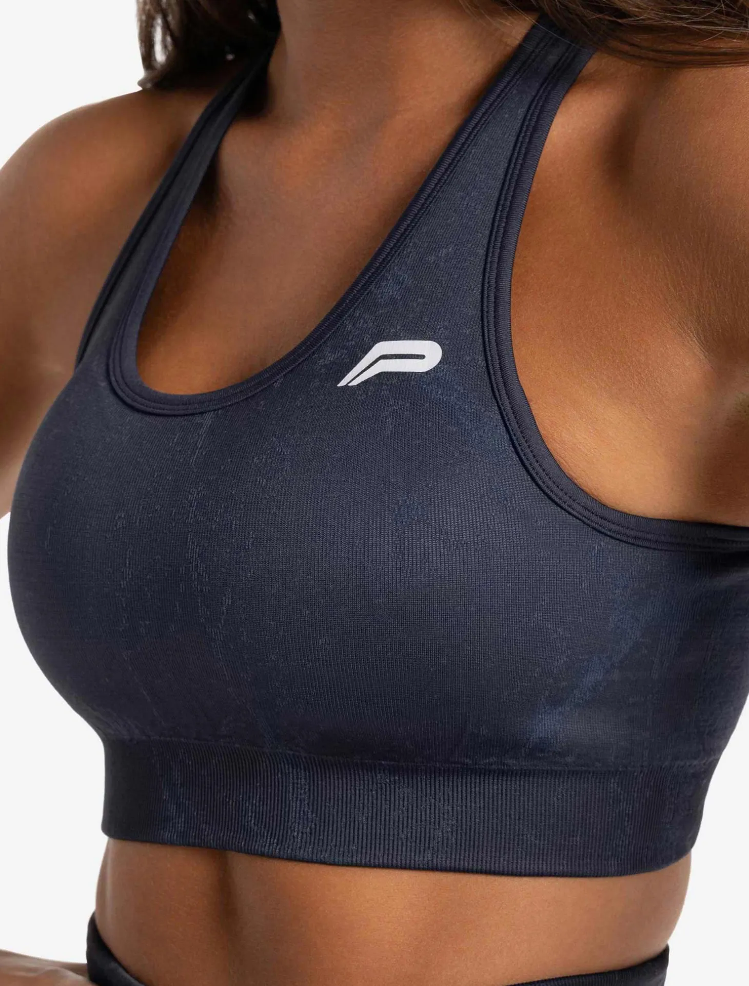 Marble Seamless Sports Bra Navy