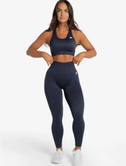Marble Seamless Sports Bra Navy