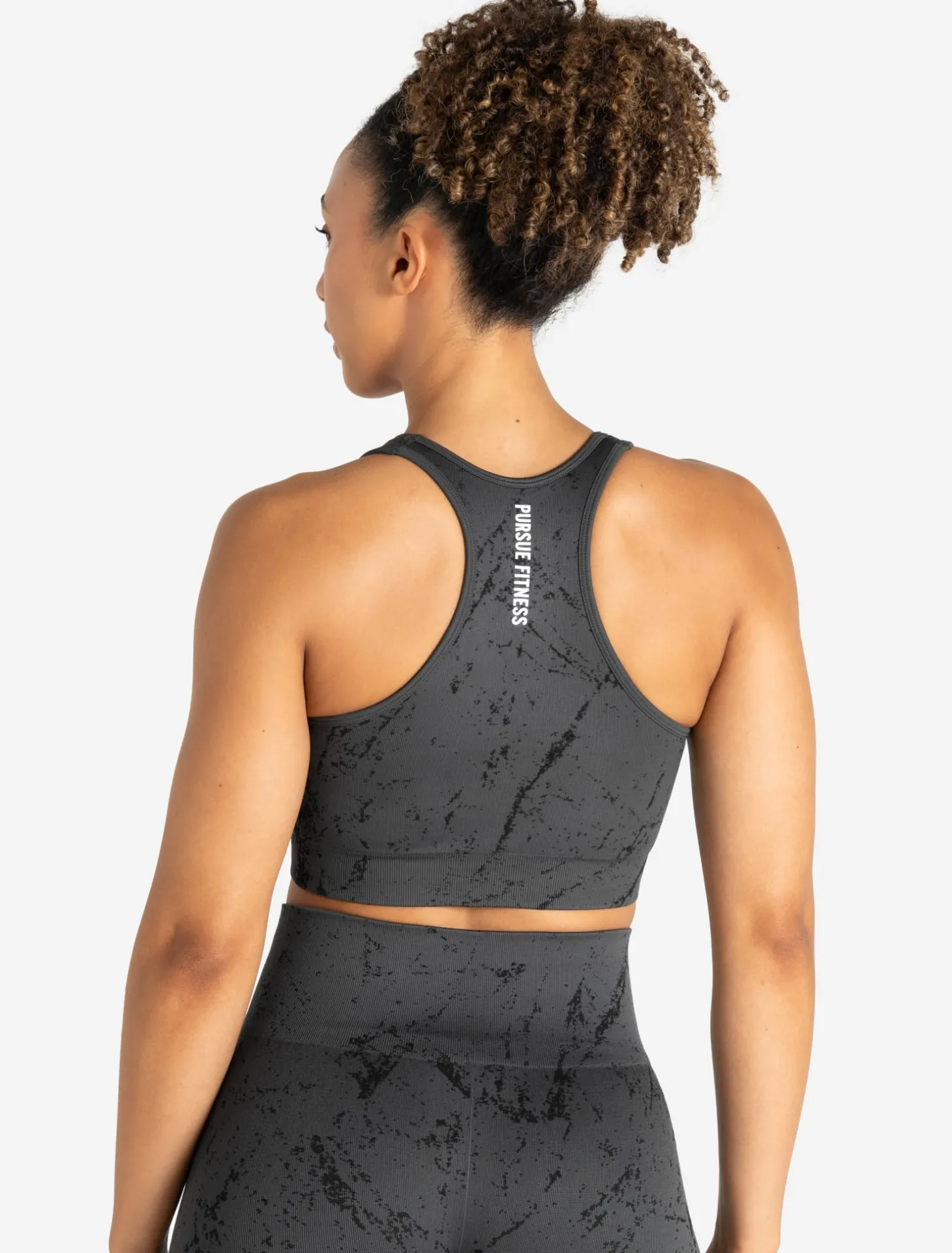 Marble Seamless Sports Bra Shadow Grey