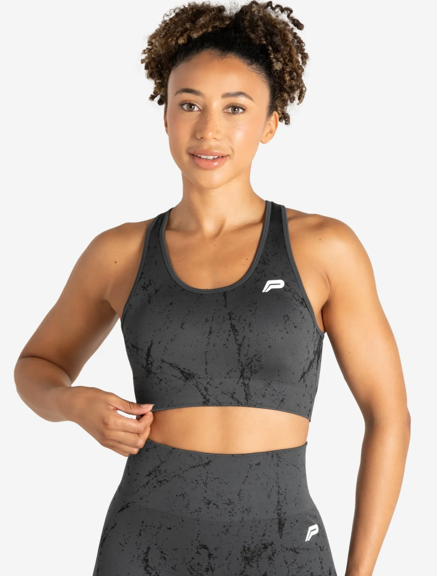 Marble Seamless Sports Bra Shadow Grey