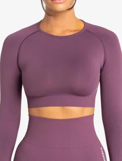 Move Seamless Long Sleeve Crop Top Plum