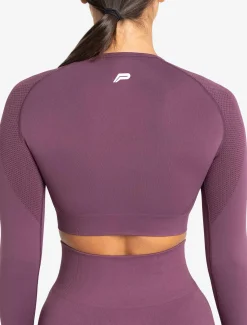 Move Seamless Long Sleeve Crop Top Plum