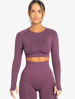 Move Seamless Long Sleeve Crop Top Plum