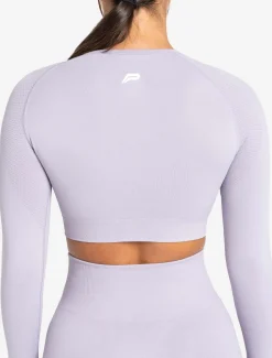 Move Seamless Long Sleeve Crop Top Lilac