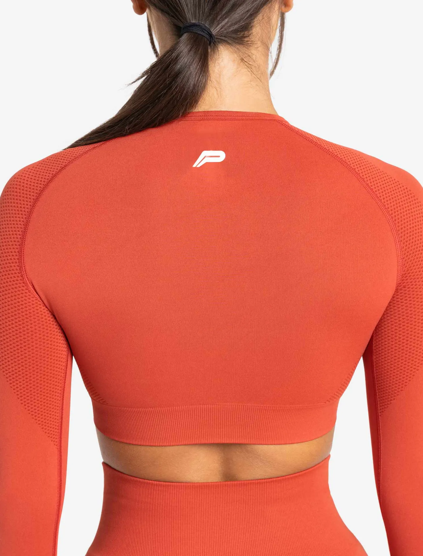 Move Seamless Long Sleeve Crop Top Burnt Red