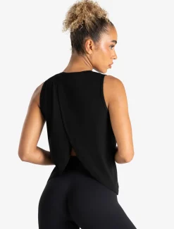 Open Back Full Length Vest Black