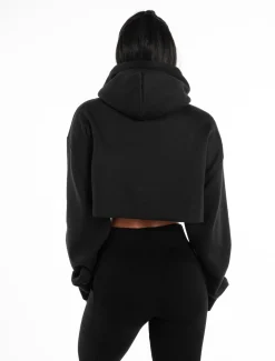 Oversized Crop Hoodie Blackout