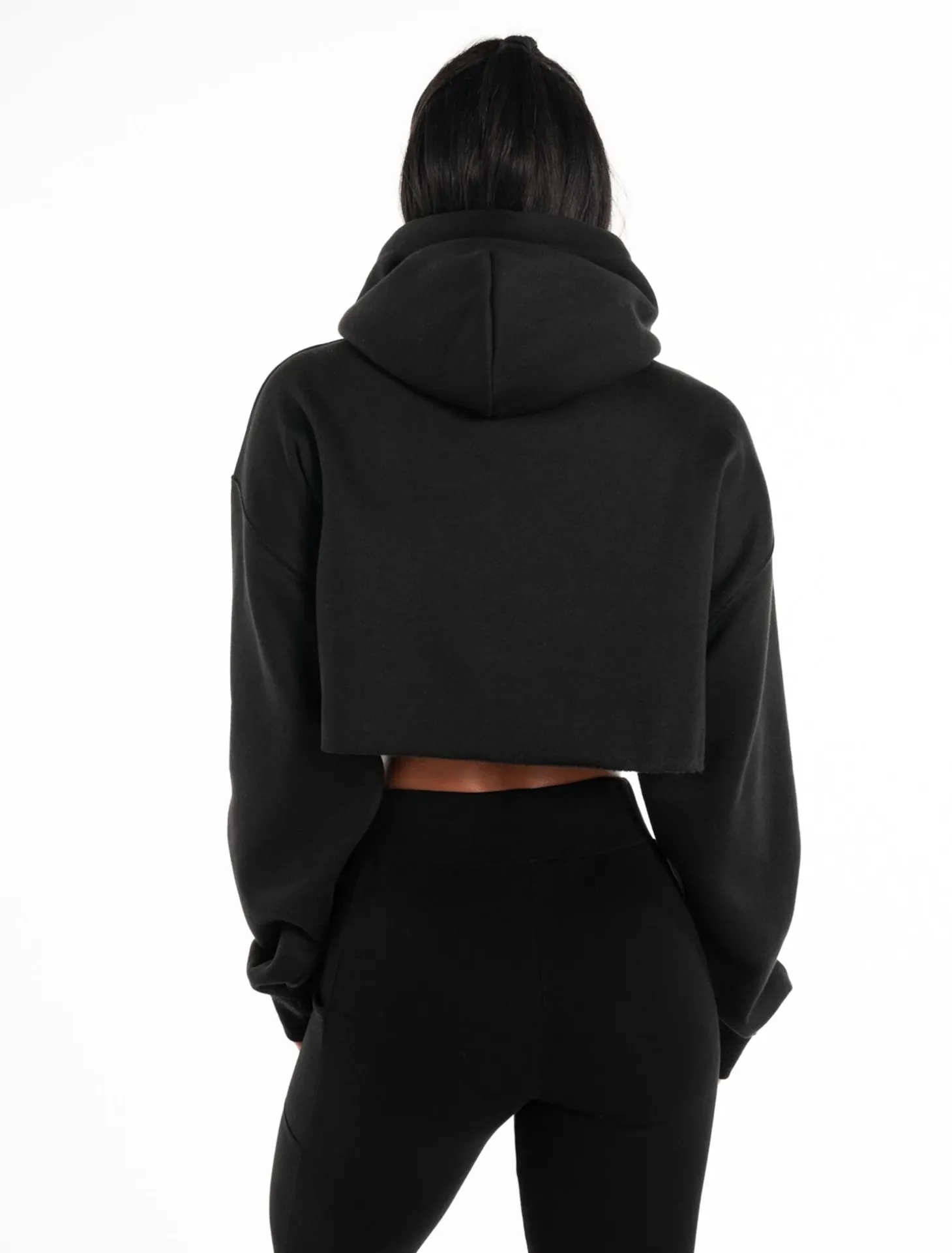 Oversized Crop Hoodie Blackout